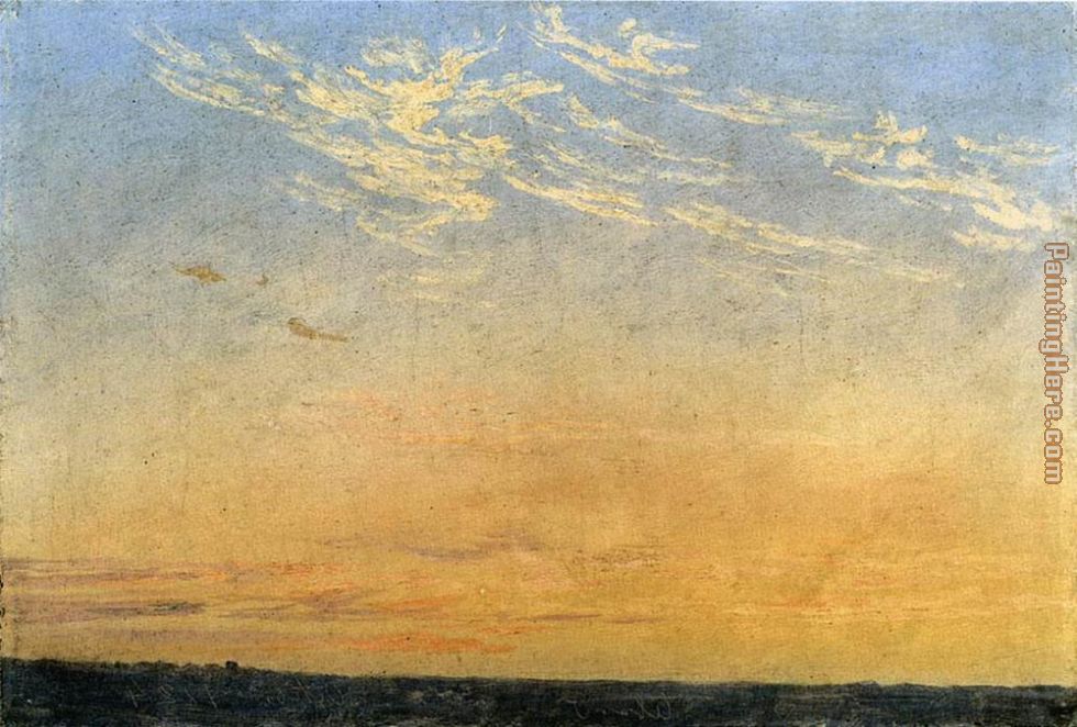 Evening 1824 painting - Caspar David Friedrich Evening 1824 art painting